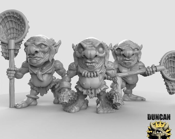 Xvarts With Nets | Duncan Shadow| PathFinder | Mini | Tabletop Wargaming | Dungeons and Dragons | Resin | Fantasy | RPG