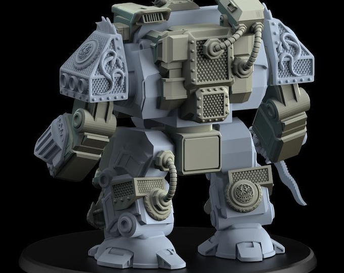 Dread Mechanical Coffin Walker – Printerra Studios Alphaya Licensed Resin Sci-Fi Mech – Optional 80mm Base