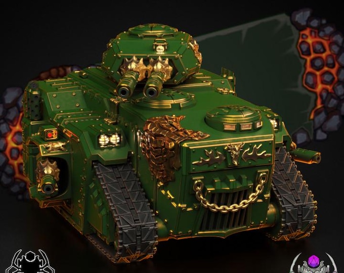 Flame Lizards APC • 32mm Grimdark tank for Sci-Fi Wargames & TTRPG | Eight Legs Miniatures mini