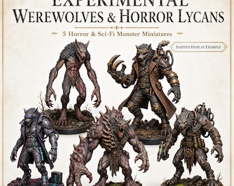 Experimental Werewolves & Lycans – Fantasy Monsters - Monsters and Fantasy Highland Gaming Minis Exclusive - Sci-Fi Resin Monster