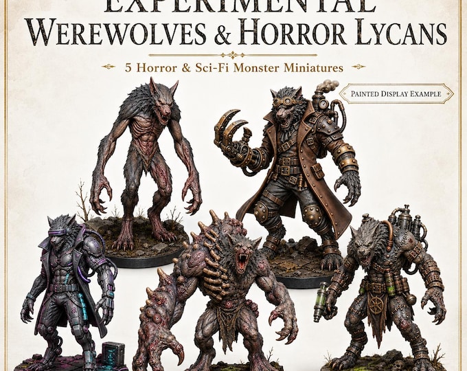 Experimental Werewolves & Lycans – Fantasy Monsters - Monsters and Fantasy Highland Gaming Minis Exclusive - Sci-Fi Resin Monster
