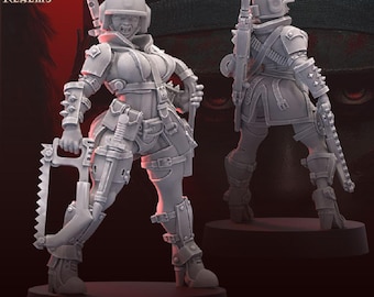 Traitor Pinup Medic Jacket Version - Across The Realms Licensed 25mm Resin Miniature