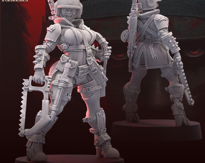 Traitor Pinup Medic Jacket Version - Across The Realms Licensed 25mm Resin Miniature