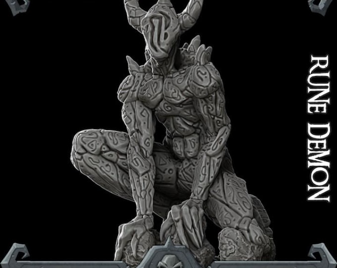 Chaos Demon Rune Demon - Fantasy Miniature  - Rocket Pig Games - Tabletop Wargaming for Grimdark | OPR Sci-Fi & Fantasy Resin Mini
