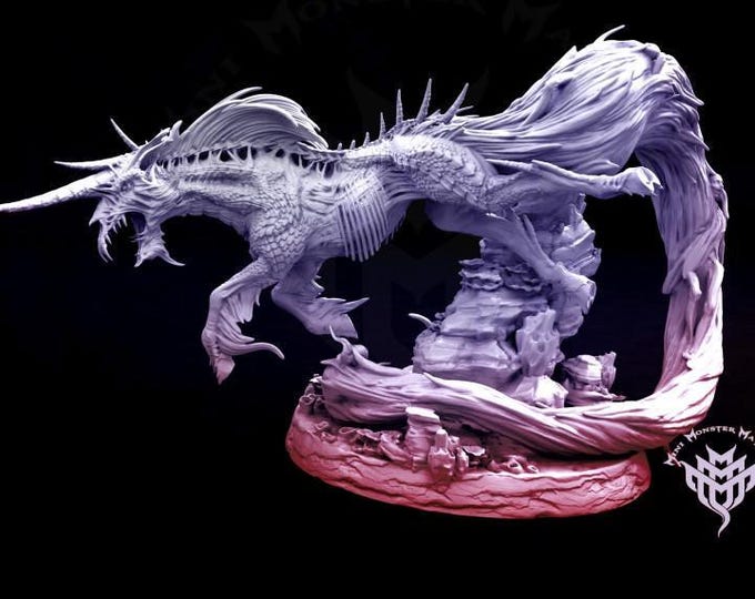 Wraithful Kirin - Fantasy Miniature  - Mini Monster Mayhem - Tabletop Wargaming for Grimdark | OPR Sci-Fi & Fantasy Resin Mini
