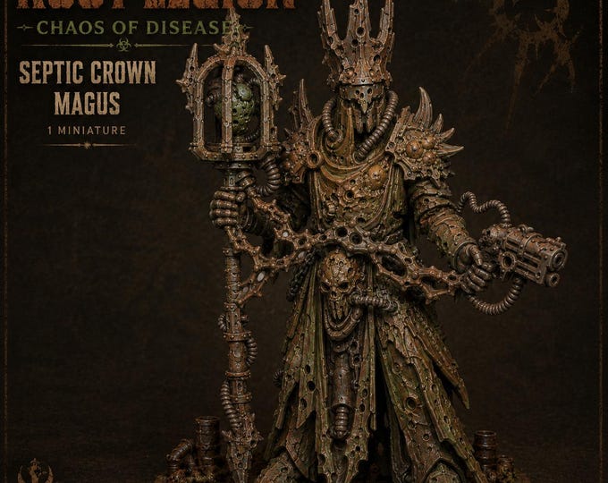 Septic Crown Magus | Rust Legion Plague Sorcerer 32mm Resin Miniature | HGM Exclusive