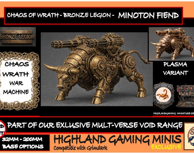 Chaos Marine Minoton Engine - Bronze Legion - Exclusive Multi-Verse Warp Wars HighlandGamingMinis Tabletop Wargaming Miniature