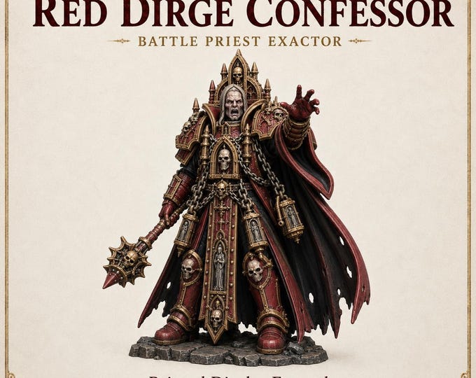 Red Dirge Confessor - Red Vow - Bood Legion - HGM Exclusive Gothic Fantasy Resin Character Miniature