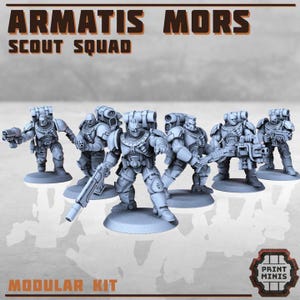 Armatis Mors Scouts | Drucken Sie Minis 32 mm Resin Sci-Fi Squad | 6–24 Modelle