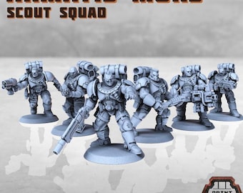 Armatis Mors Scouts Squad - Print Minis - Grimdark - Print Minis - Sci-Fi Grimdark Squad Miniatures
