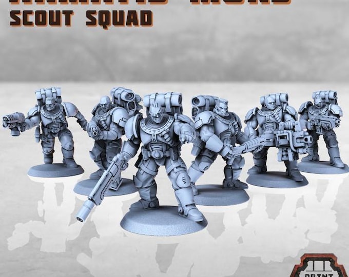 Armatis Mors Scouts Squad - Print Minis - Grimdark - Print Minis - Sci-Fi Grimdark Squad Miniatures