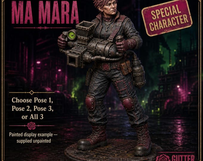 Ma Mara Special Character Miniature | Gutter Rose Legends of Crime | 3 Pose Options