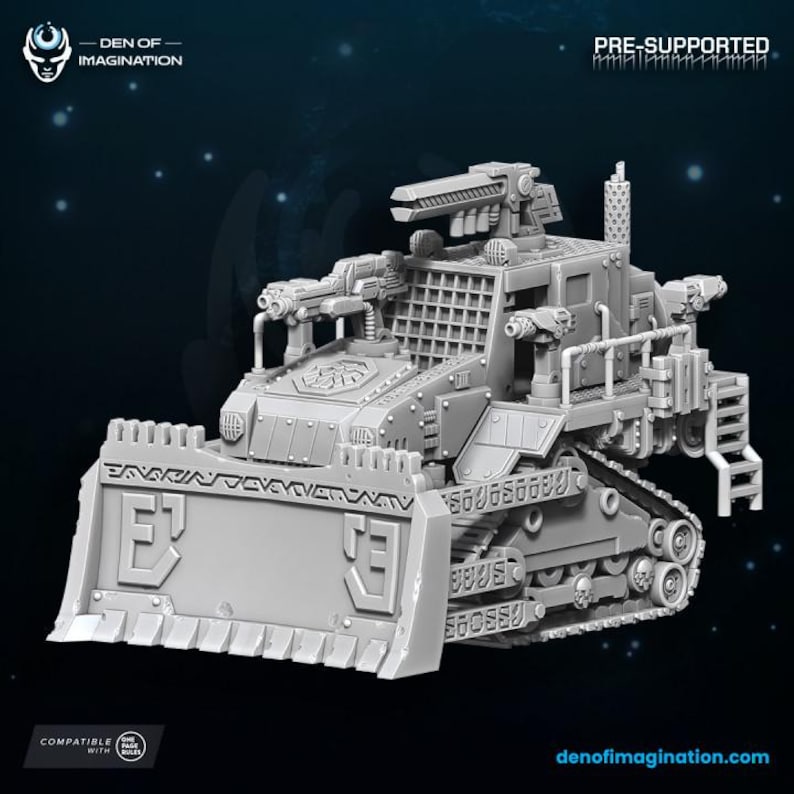 Space Dwarfs - Miniatures - Starforge Bulldozer - Wildmesh -Tabletop Wargaming for Grimdark | Alternative | OPR Sci-Fi mini imagem 2