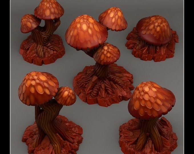 Giant Mushrooms Wargaming Terrain Objectives | Fantastic Plants and Rocks | PathFinder | Mini | Dungeons and Dragons | Fantasy | RPG
