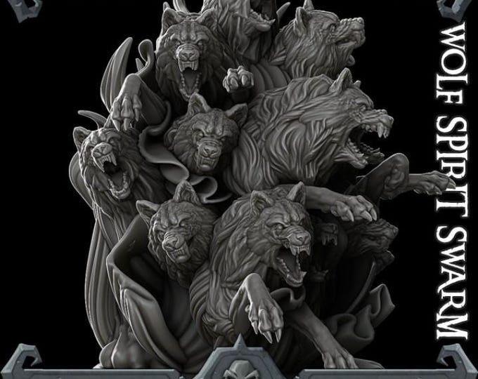 Wolf Spirit Swarm - Fantasy Miniature  - Rocket Pig Games - Tabletop Wargaming for Grimdark | OPR Sci-Fi & Fantasy Resin Mini