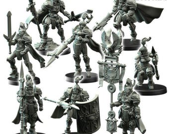 Modular Retconia Female Custodian Imperial Guard   - Romanus - Printerra Studios - Tabletop Wargaming Miniature for Grimdark | OPR | Sci-fi