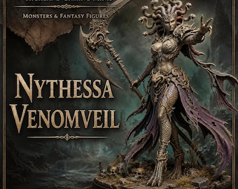 Nythessa Venomveil – Demon Fantasy Monsters - Highland Gaming Minis Exclusive Sci-Fi Resin Monster