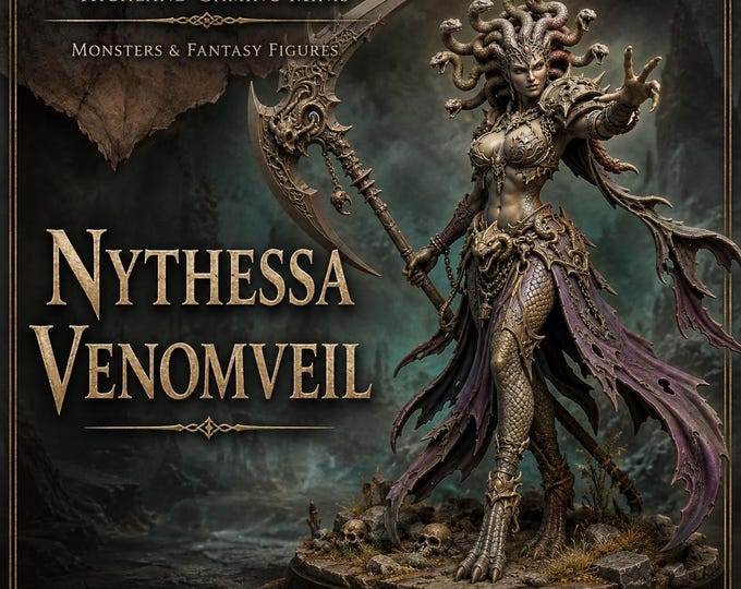 Nythessa Venomveil - HGM Exclusive Resin Demon Fantasy Monster Miniatures