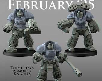 Termiphaya Armored Knights  - Alphaya - Printerra Studios - Tabletop Wargaming Miniature for Grimdark | OPR | Sci-fi