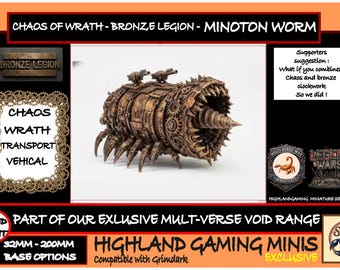 Chaos Transport Drill The Minoton Worm - Bronze Legion - Exclusive Multi-Verse Warp Wars HighlandGamingMinis Tabletop Wargaming Miniature