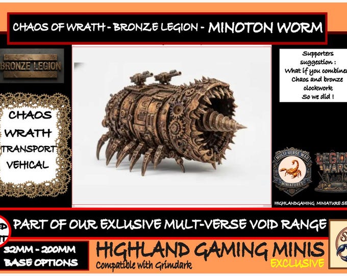 Chaos Transport Drill The Minoton Worm - Bronze Legion - Exclusive Multi-Verse Warp Wars HighlandGamingMinis Tabletop Wargaming Miniature