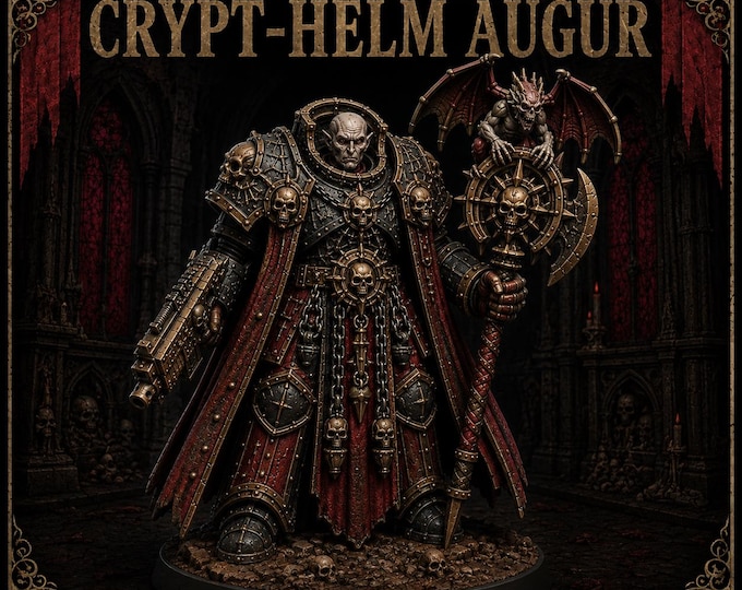 Crypt-Helm Augur | Armoured Vampire Seer Resin Miniature | Blood Legion | HGM Exclusive