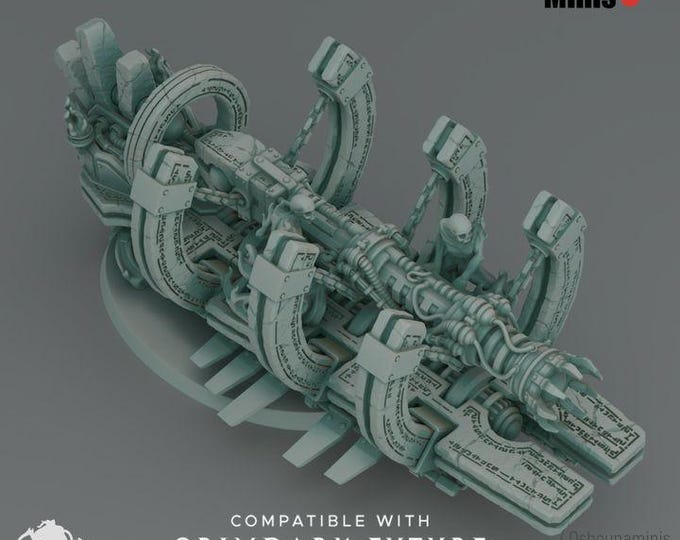Gong Cannon - Doomed Emprire - Oshounminis Tabletop wargaming miniature for Grimdark | OPR | Sci-fi | Alien Living Metal