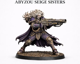 Chaos Of Excess- Daughters Of Abyzou Siege Sisters - Marble Legion - Highland Gaming Minis Exclusive Multi-Verse Grimdark OPR Resin mini
