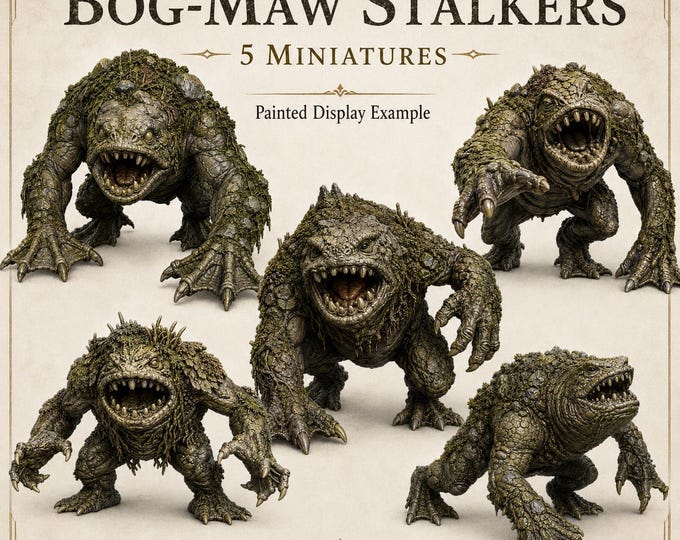 Bog-Maw Stalkers - HGM Exclusive Resin Fantasy Swamp Monster Miniatures - 5 Pieces