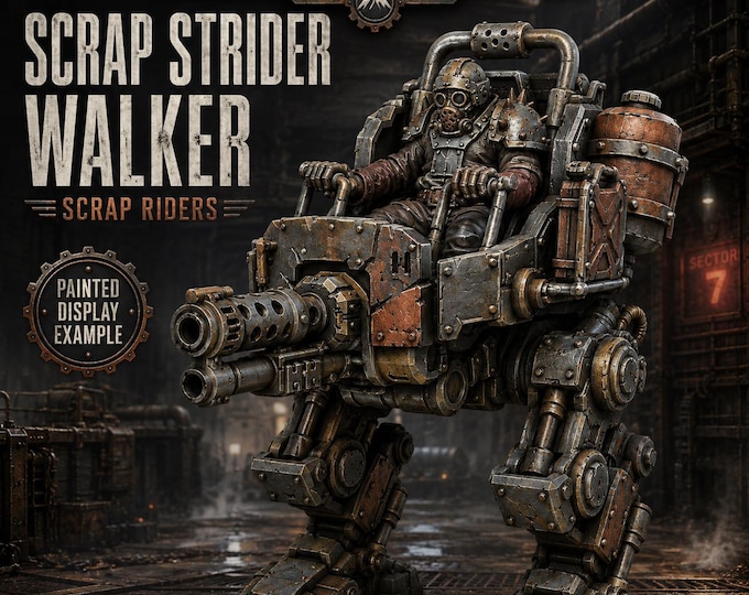 Scrap Strider Walker | Scrap Riders | HGM Exclusive 32mm Resin Sci-Fi Walker Vehicle