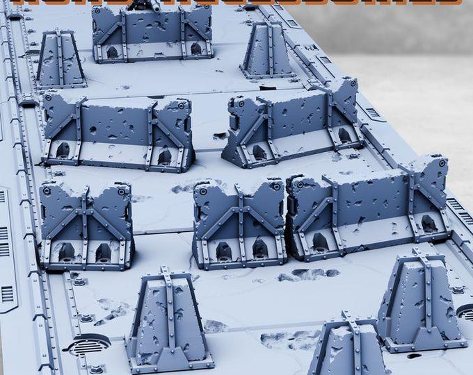 Risor Road Tiles - Print Minis Licensed 28-32mm Resin Sci-Fi Terrain Road Kit