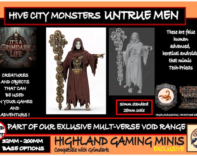 Hive City Monsters - Untrue Men Exclusive Multi-Verse Warp Wars HighlandGamingMinis Tabletop Wargaming Miniature