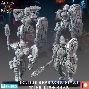 Eclipse Enforcer Divas with Riot Gear – Across The Realms – Sci-Fi – Resin Unit
