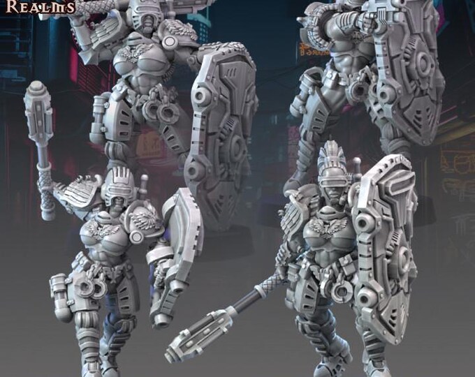 Eclipse Enforcer Divas with Riot Gear – Across The Realms – Sci-Fi – Resin Unit