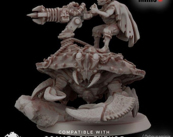 Crab Cult Crab Rider - Oshounaminis Licensed Sci-Fi Resin Mounted Miniature