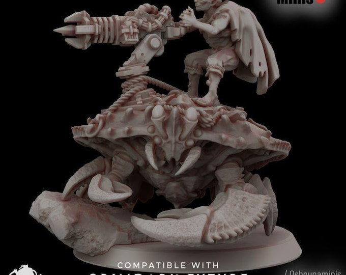Crab Cult Crab Rider - Oshounaminis Licensed Sci-Fi Resin Mounted Miniature