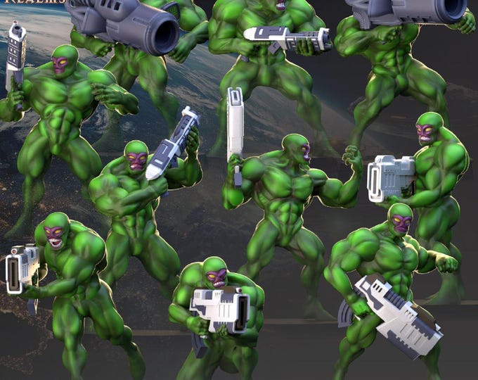 Alien Brute Soldiers x10 - Across The Realms Licensed 28mm Resin Sci-Fi Unit