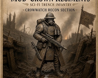Crowwatch Recon Section – 10 Mud-Crown Sci-Fi Trench Infantry Resin Miniatures – HGM Exclusive