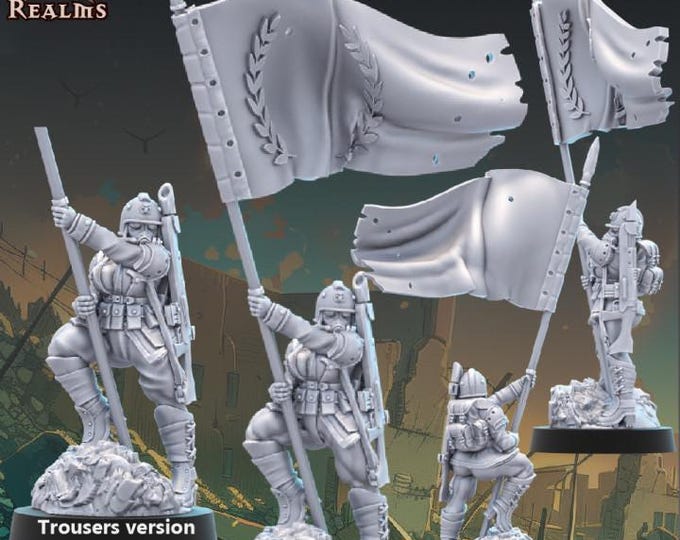 Imperial Cult Of Death Standard Bearer – Across The Realms – Sci-Fi – Resin Unit