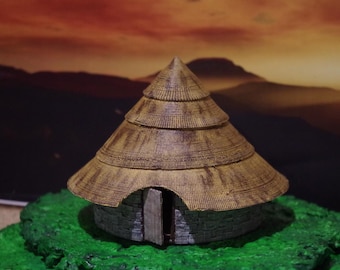 Scottish Roundhouse Terrain - Highland Gaming Minis - Scottish Scenery Piece
