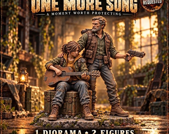 One More Song | Wren and Garran Survivor Diorama | 32mm Resin Miniature | The Hollow Bloom HGM Exclusive