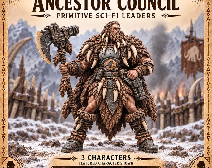 Ancestor Council | Choose 1 of 3 or Full Set | Mammoth Tribe Sci-Fi Resin Characters | HGM Original
