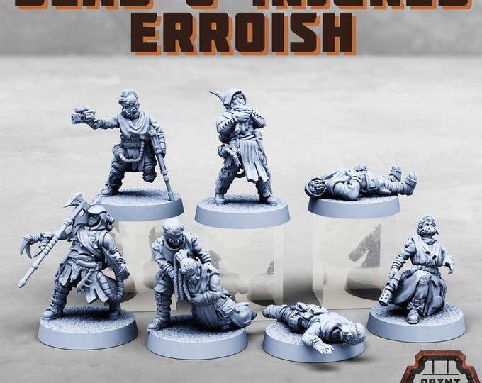Erroish Tribe - Dead and Injured - Print Minis Grimdark - Print Minis - Fantasy Resin Miniature