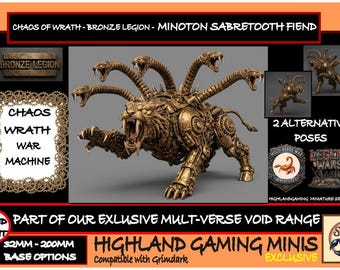 Bronze Sabretooth Engine | Three-Pose Grimdark War Beast | Bronze Legion | HGM Exclusive Resin Miniature