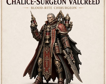 Chalice-Surgeon Valcreed - Blood-Rite Chirurgeon - Red Vow Gothic Vampire Character - HGM Exclusive Resin Miniature