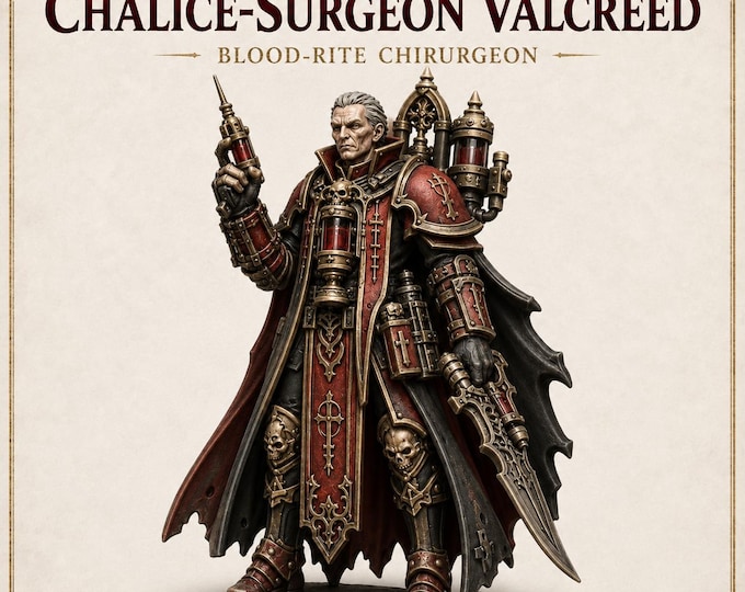 Chalice-Surgeon Valcreed – Red Vow Vampire Surgeon – Blood Legion Resin Miniature – HGM Exclusive