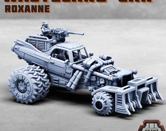 Wasteland Race Car - Roxanne w/ Outcast Drivers - Print Minis - Tabletop Wargaming for Grimdark | Alternative  | OPR Sci-Fi mini