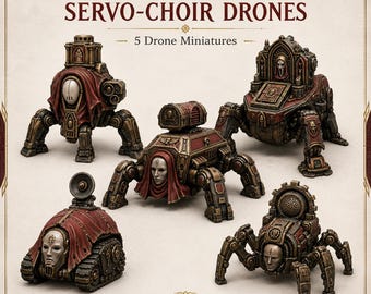Hollow Legion Servo-Choir Drones - HGM Exclusive 28-32mm Resin Sci-Fi Support Miniatures - 5