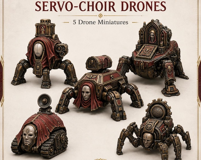 Hollow Legion Servo-Choir Drones - HGM Exclusive 28-32mm Resin Sci-Fi Support Miniatures - 5