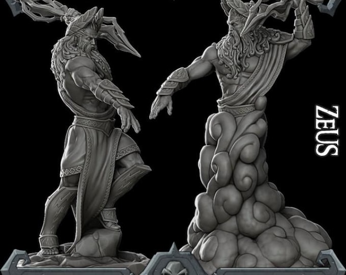 Zeus - Fantasy Miniature  - Rocket Pig Games - Tabletop Wargaming for Grimdark | OPR Sci-Fi & Fantasy Resin Mini